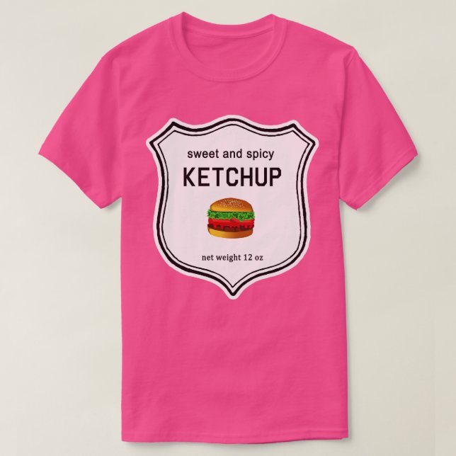 Camiseta KETCHUP com Figurino de Halloween de Hamburger (Frente do Design)