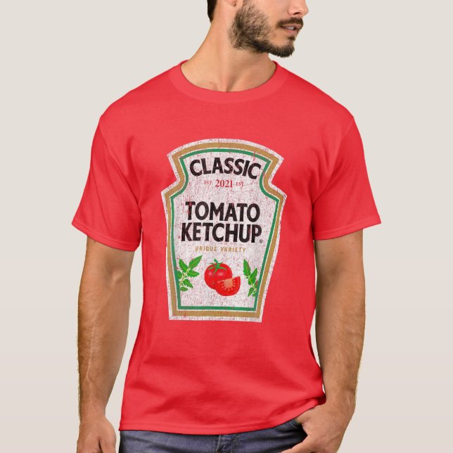 Camiseta Ketchup Constume Casais do Grupo Halloween (Frente)