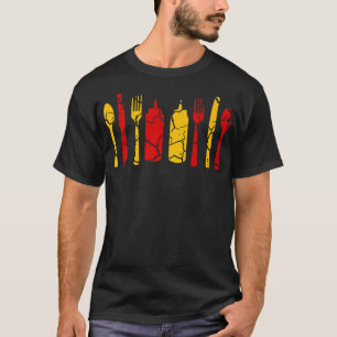Camiseta Ketchup de Mostarda de Foodie do Cozinhar comida