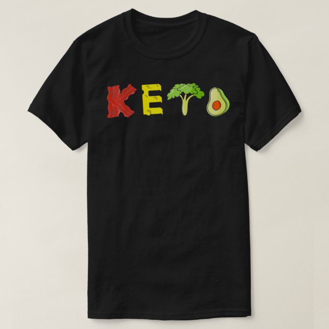 Camiseta Keto Diet Ideas Ketones Bacon Saudável Men (Frente do Design)