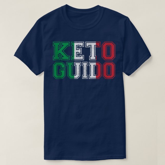 Camiseta Keto Guido Italiano Ketogênico Diet Itália Flag Gi (Frente do Design)