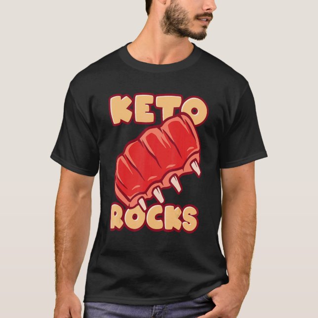 Camiseta Keto Rocks Grilled Spare Ribs (Frente)