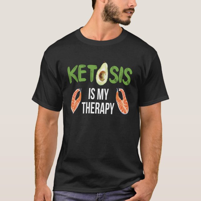 Camiseta Ketose É A Minha Terapêutica I Comida Saudável Mor (Frente)