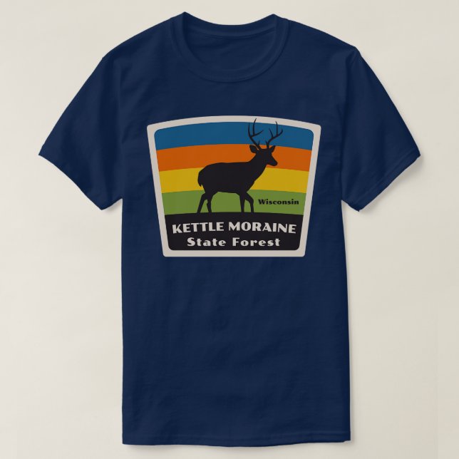 Camiseta Kettle Moraine State Forest Wisconsin Roaming Deer (Frente do Design)