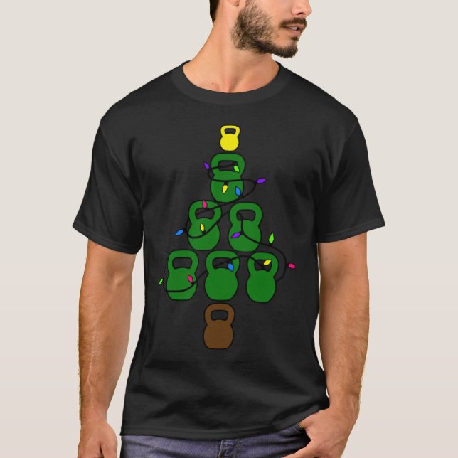 Camiseta Kettlebell Christmas Tree With Lights (Frente)
