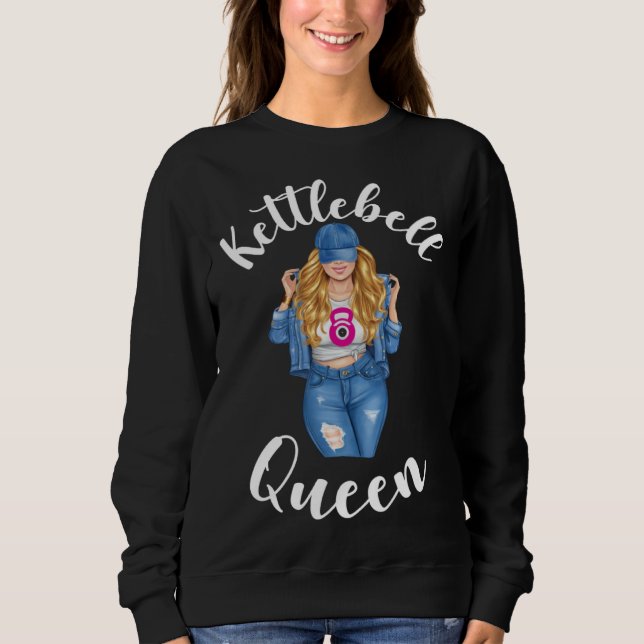 Camiseta Kettlebell Queen Blonde Girl Woman Sassy Gym Worko (Frente)