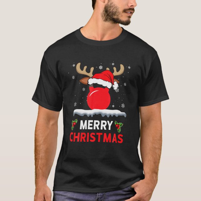 Camiseta Kettlebell Reindeer Workout Engraçado Malhação Gym (Frente)