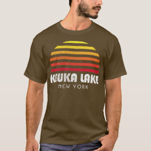 Camiseta Keuka Lake NY Finger Lagos Nova Iorque Retro Sunse