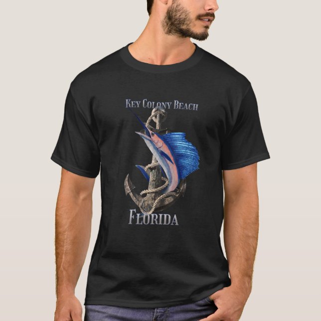 Camiseta Key Colony Beach Florida Swordfish Marlin Ocean Fi (Frente)