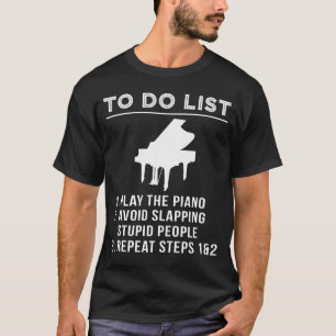 Camiseta Key & Grin - Piano Tee Humorous To-Do para a Teste