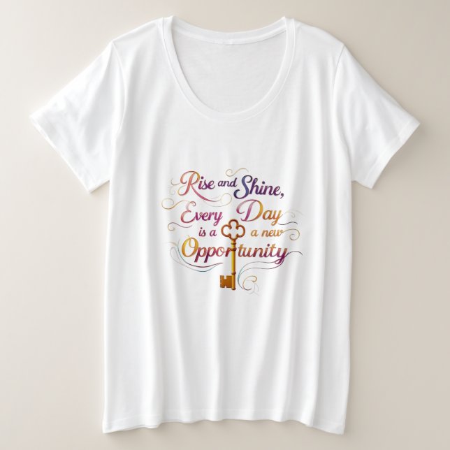 Camiseta Key to New Opportunities Tee (Plus Size) (Frente do Design)