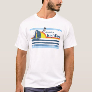 Camiseta Key West - Beach Retro 70S 80S Island Sailing Boat