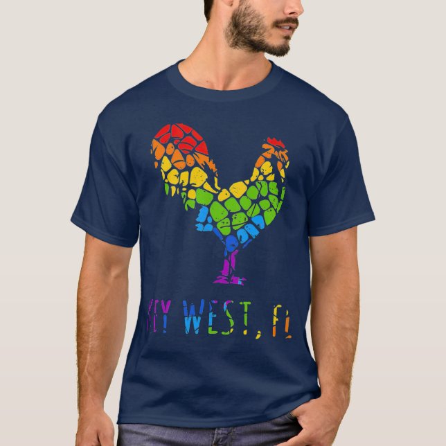 Camiseta Key West FL RoosterChicken Fantasy Souvenir (Frente)