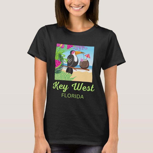 Camiseta Key West Florida Beach Vacation Toucan Trip Matchi (Frente)