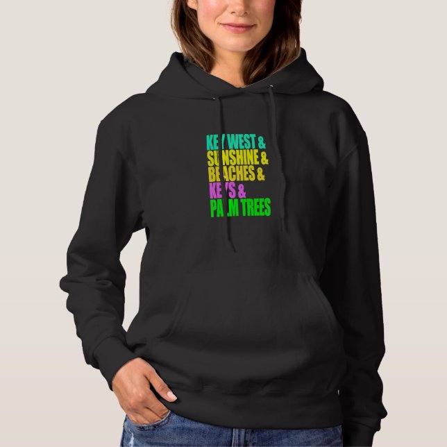 Camiseta Key West Florida Beaches Palm Trees Sunshine Vacat (Frente)