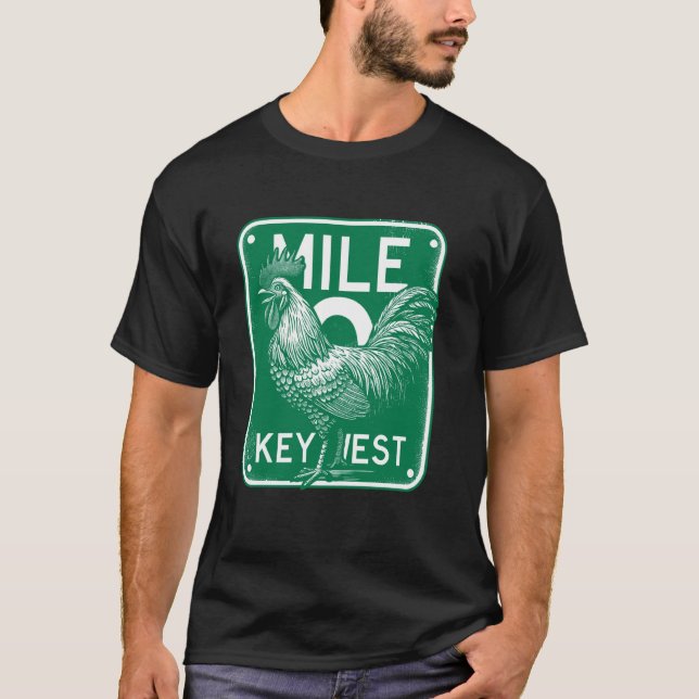 Camiseta Key West Florida Chicken Retro Mile 0 Rooster Mile (Frente)