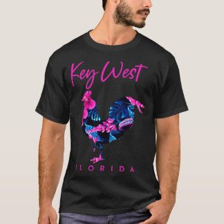 Camiseta Key West Florida Flower Hibiscus Chicken Sou