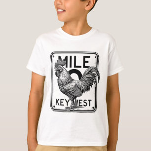 Camiseta Key West Flórida Galinha Retro Milha 0 Galo Milha