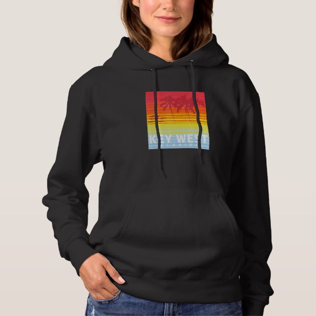 Camiseta Key West Florida Retro Sunset Palm Trees (Frente)