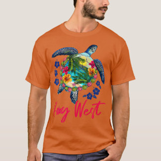 Camiseta Key West Florida Sea Turtle Hibiscus Summer Vacat