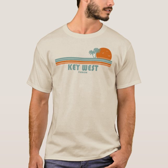 Camiseta Key West Florida Sun Palm Trees (Frente)