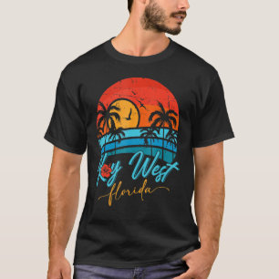 Camiseta Key West Florida Sunset Retro Summer Vacack Beac
