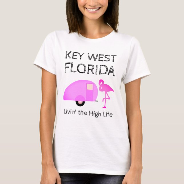 Camiseta Key West Flórida Vivendo a Vida de Luxo Divertido (Frente)