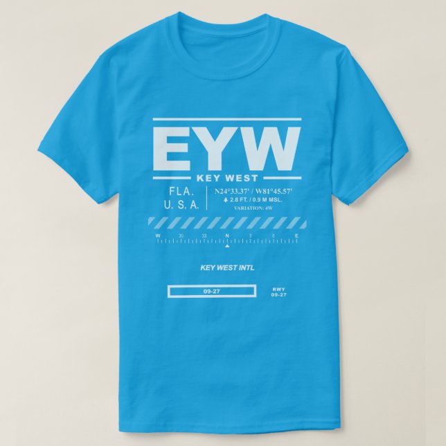 Camiseta Key West International Airport EYW T Shirt (Frente do Design)