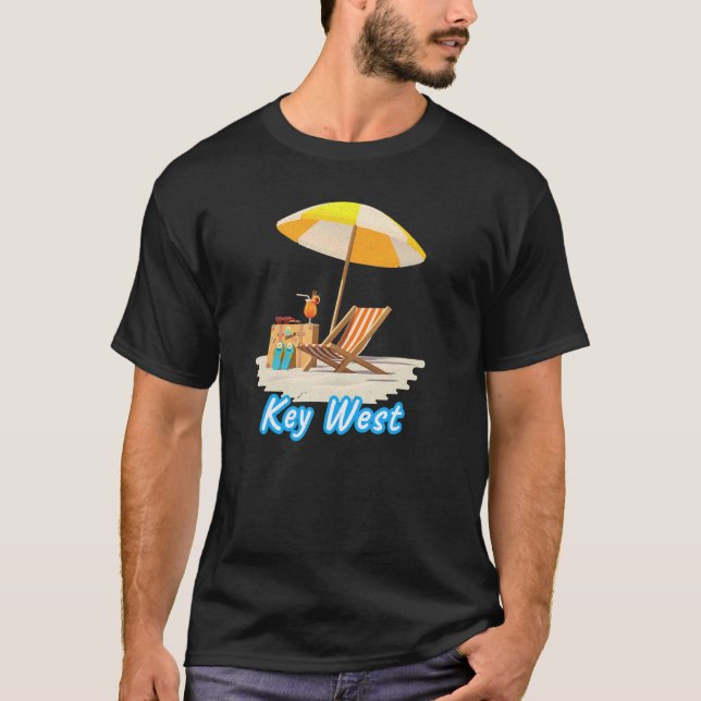 Camiseta Key West Tropical Beach Sai Férias da Flórida (Frente)