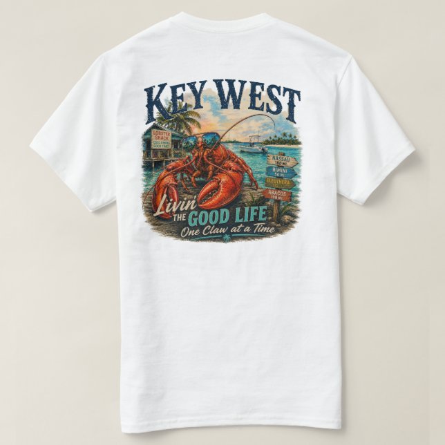 Camiseta Key West Vivendo a Boa Vida (Verso do Design)