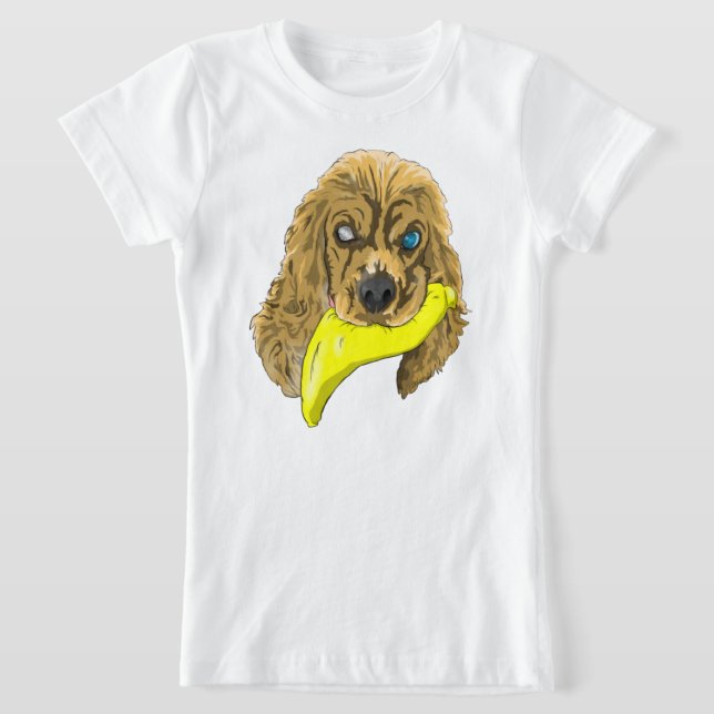 Camiseta Keys & Banana, o spaniel da miniatura (Postura )