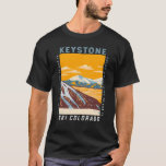 Camiseta Keystone Colorado Winter Ski Area Vintage<br><div class="desc">Keystone Winter art design mostrando a paisagem de inverno.</div>
