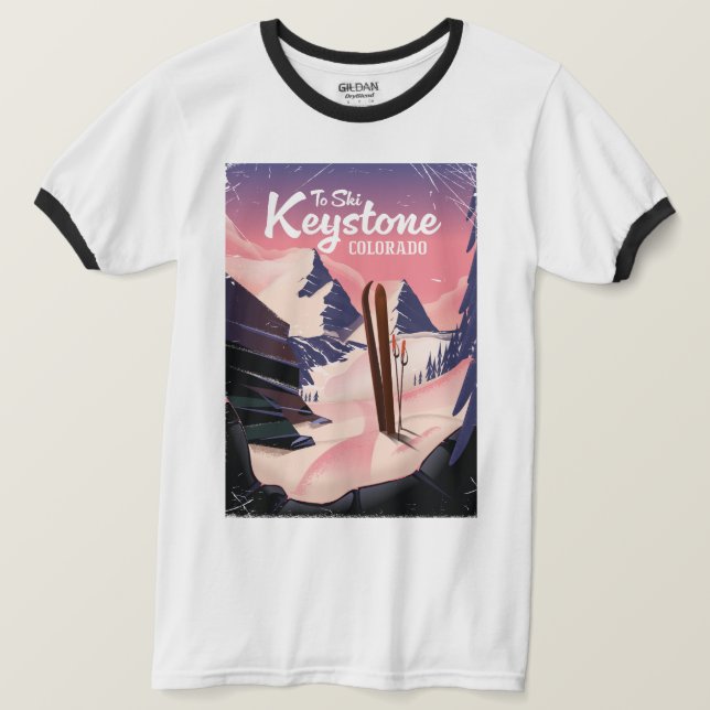 Camiseta Keystone para esqui (Frente do Design)