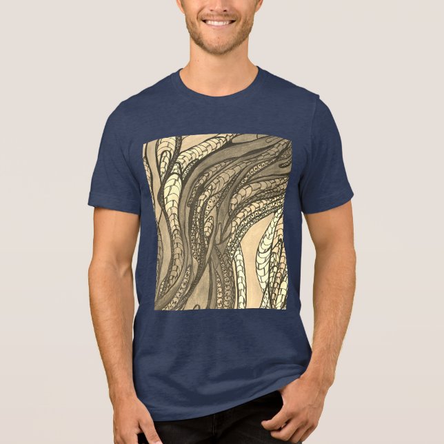 Camiseta "Khaki Tan Green Silk Harvest" masculino (Frente)