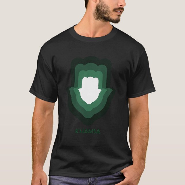 Camiseta Khamsa Green Men's Basic Dark Tee (Frente)