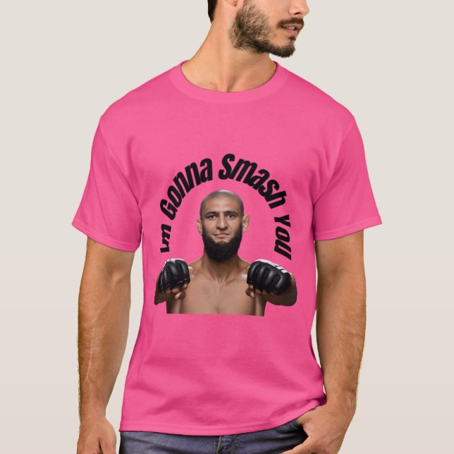 Camiseta Khamzat Chimaev - Vou Esmagá-Lo (Frente)