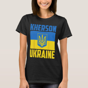 Camiseta Kherson Ucrânia Bandeira da Vitória Ucraniana Azul