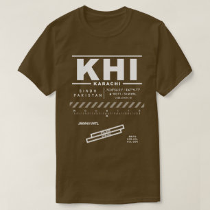 Camiseta KHI do Aeroporto Karachi Jinnah Int'l: