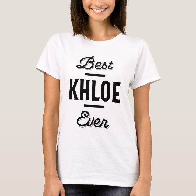 Camiseta Khloe Nome Personalizado Presente de Aniversário (Frente)