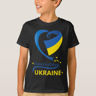 Camiseta Khmelnytskyi Ucrânia Bandeira Nacional Emblema do