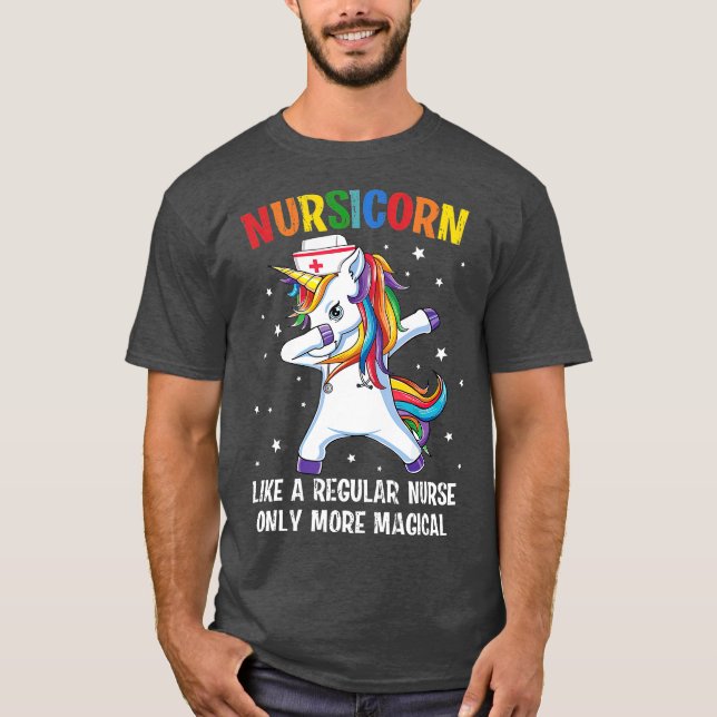 Camiseta Ki Dabbing Unicorn Nursicorn Nurse Costume Lover (Frente)
