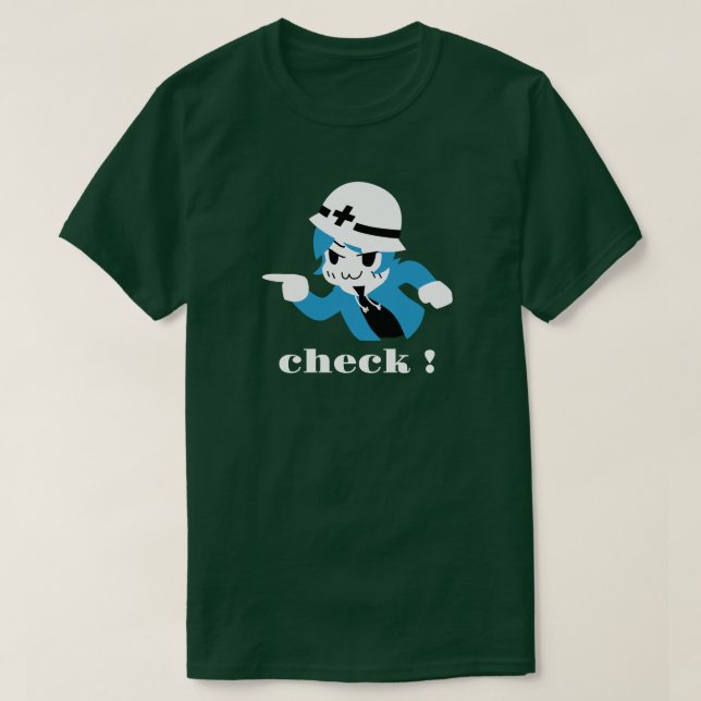 Camiseta Kibo-chan pointing and checking (Frente do Design)