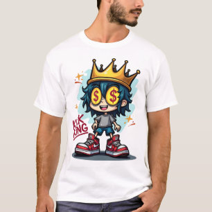 Camiseta Kick King Sneakerhead Grafite de desenho animado