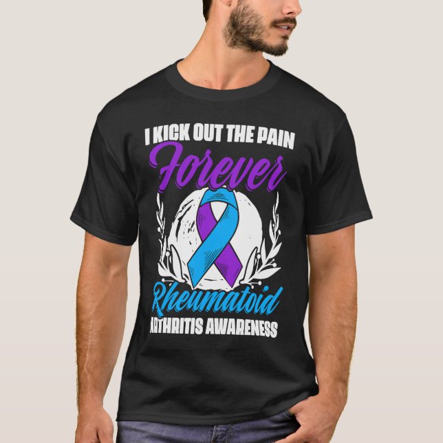 Camiseta Kick The Pain Ribbon Rheumatoid Arthritis Awarenes (Frente)
