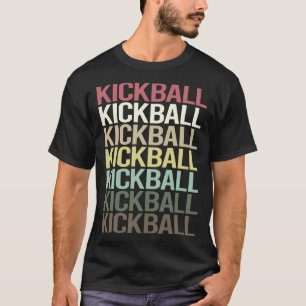 Camiseta Kickball de Texto Colorido