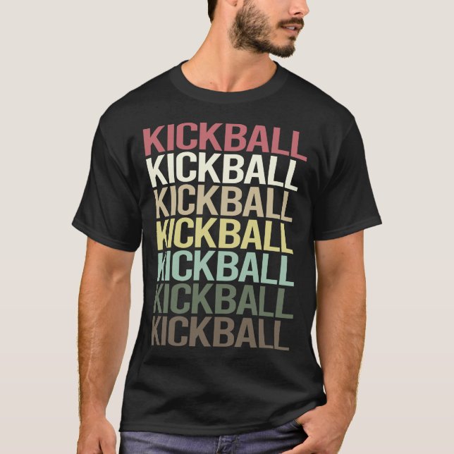 Camiseta Kickball de Texto Colorido (Frente)