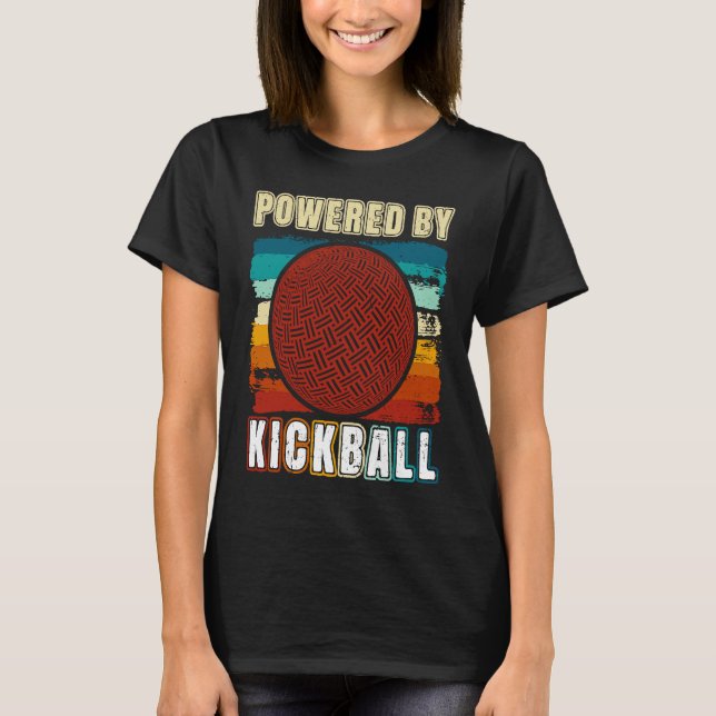 Camiseta Kickball Player Retro Powered By Kickball Kickball (Frente)