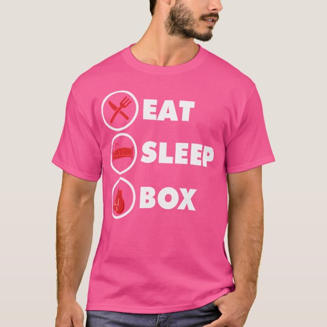 Camiseta Kickboxer Coma Caixa de Sono Engraçada Boxer Boxer (Frente)