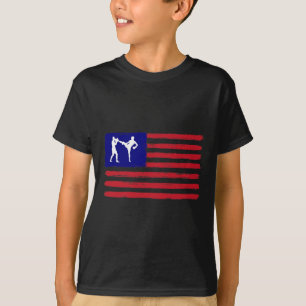 Camiseta Kickboxing 4 de Julho Patriótico Distressed Americ
