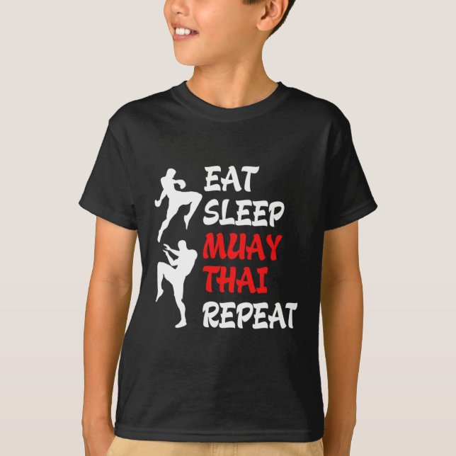 Camiseta Kickboxing Boxe Tailandesa Comer Dormir Muay Thai  (Frente)